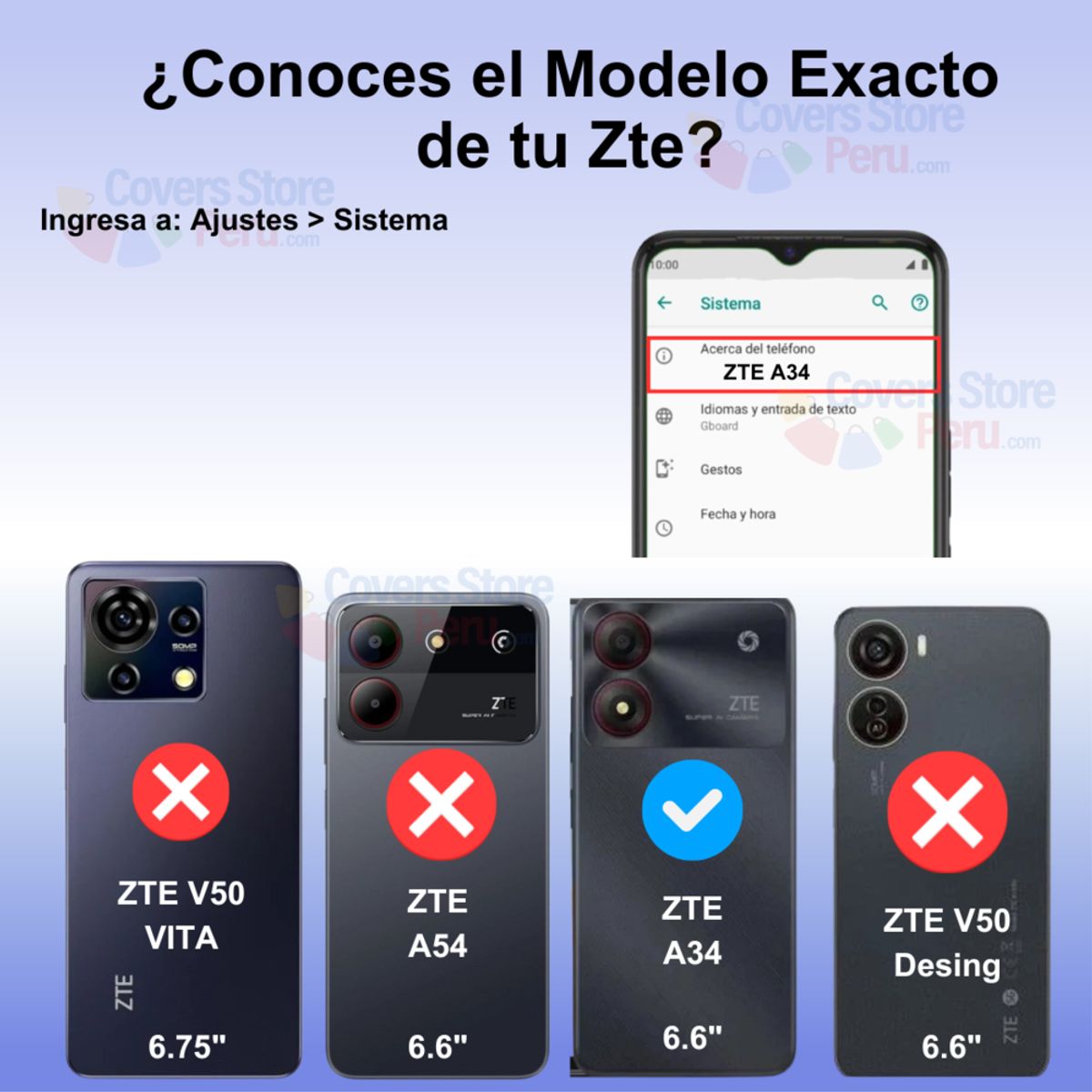 GENERICO - Funda Case para Zte A34 Flip Cover Lila Antishock