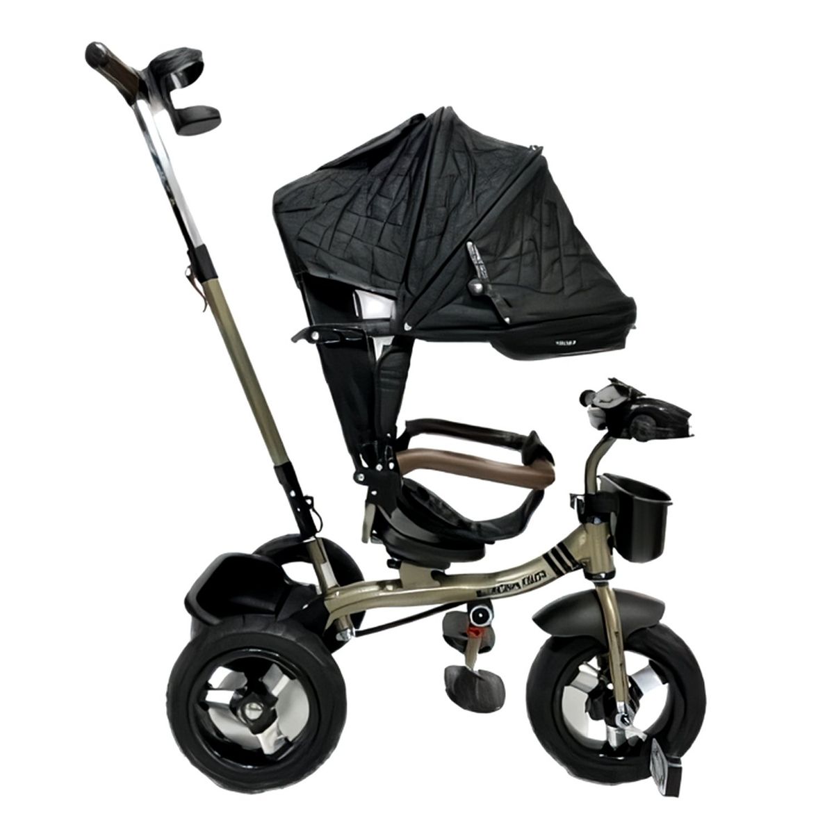 BABY KITS - Triciclo Guiador 5 en 1 FORT PREMIUM GOLD USB Negro