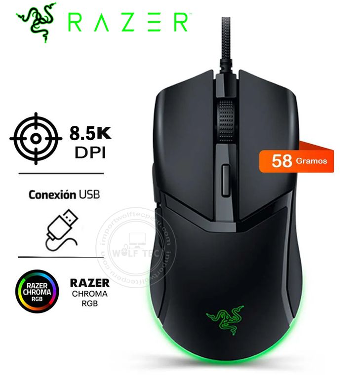 MOUSE RAZER COBRA 8500 DPI SWITCH OPTICO 90M CHROMA BLACK | Sodimac Perú