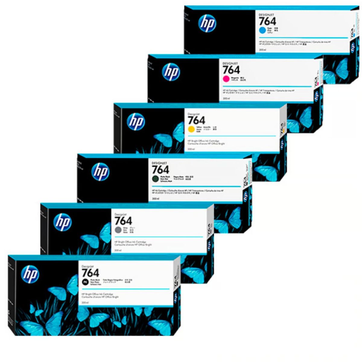 HP - Kit Tinta HP 764A Cyan Magenta Amarillo MateBlack PhotoBlack Gray