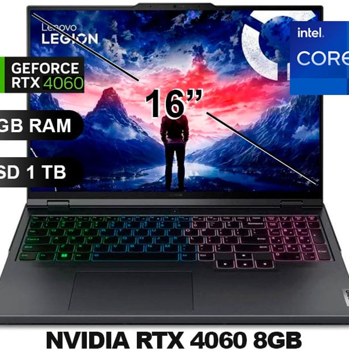 LENOVO - Laptop LENOVO LEGION PRO 5 16IRX9 I9-14900HX, 16GB, SSD1TB, RTX4060 8GB, 16, 83DF00HQLM