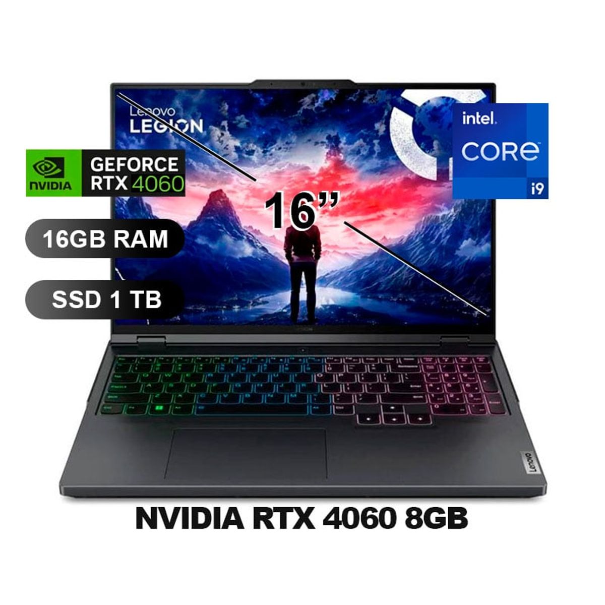 LENOVO - Laptop LENOVO LEGION PRO 5 16IRX9 I9-14900HX, 16GB, SSD1TB, RTX4060 8GB, 16, 83DF00HQLM
