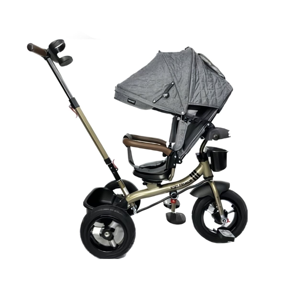 BABY KITS - Triciclo Guiador 3 en 1 «FORT PREMIUM» USB Gris