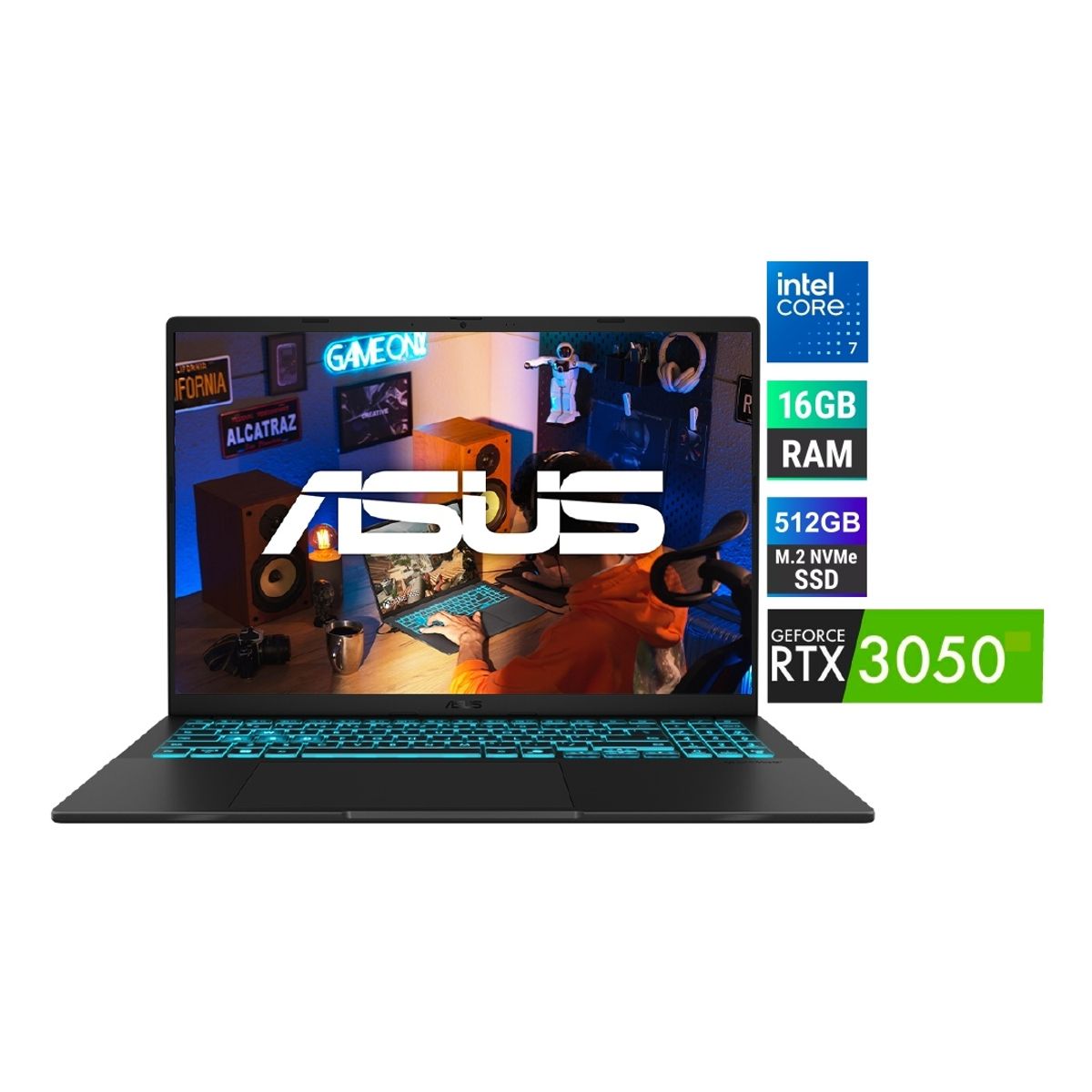ASUS - Laptop Asus V16 Core7 16GB RAM 512GB SSD RTX 3050 6GB W11H