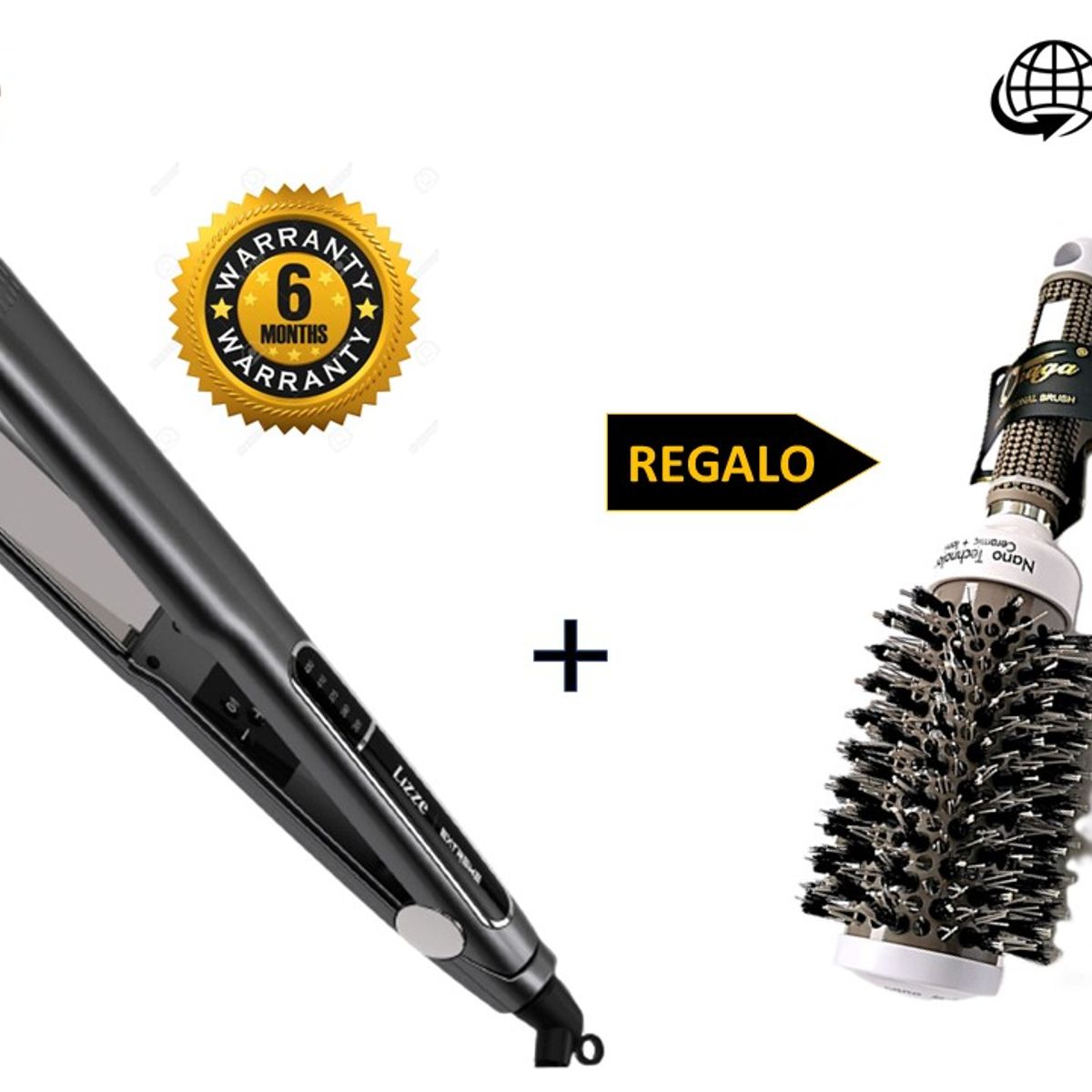 LIZZE - LIZZE PACK PLANCHA PROFESIONAL EXTREME+CEPILLO TERMICO CERAMIC ION N45