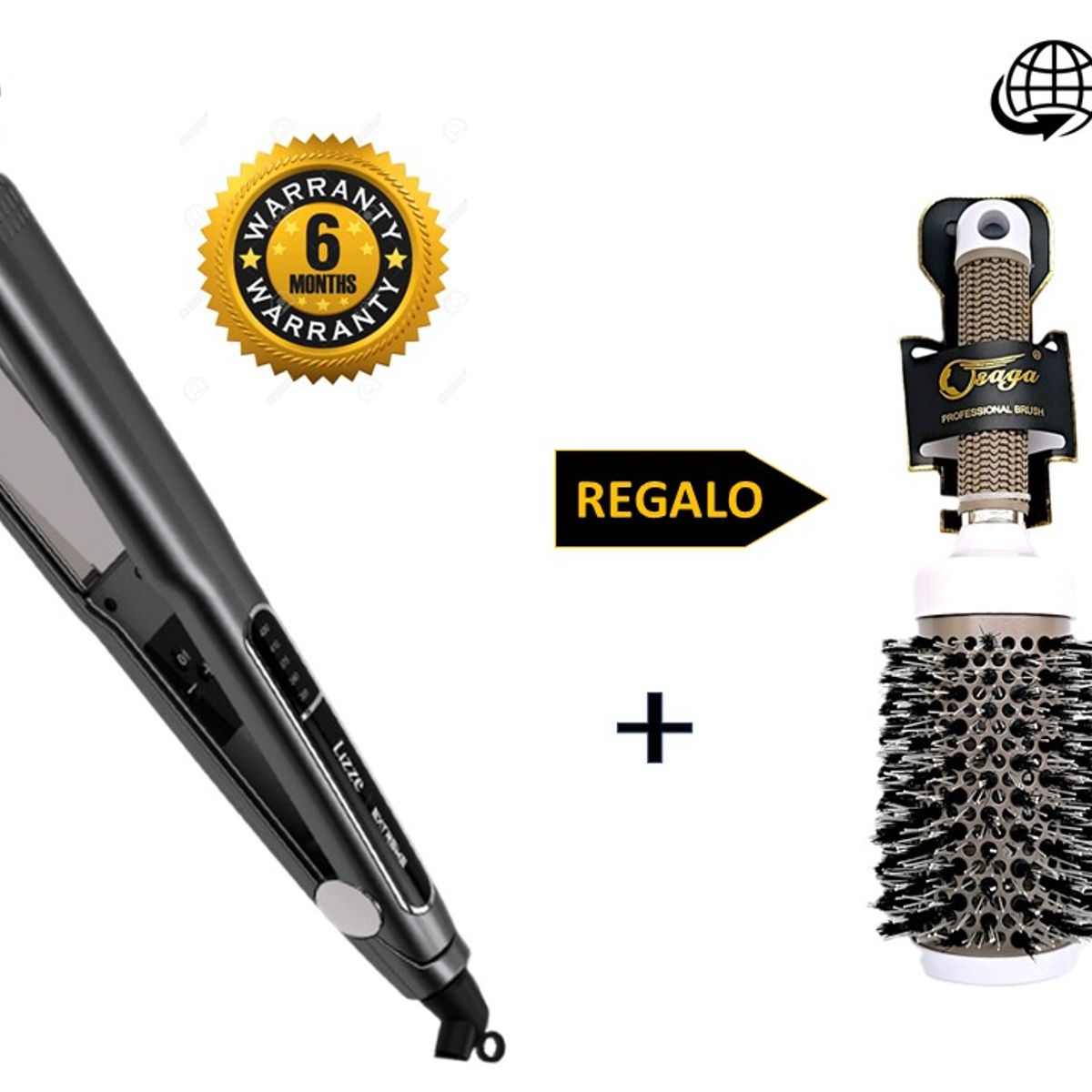 LIZZE - LIZZE PACK PLANCHA PROFESIONAL EXTREME+CEPILLO TERMICO CERAMIC ION N53
