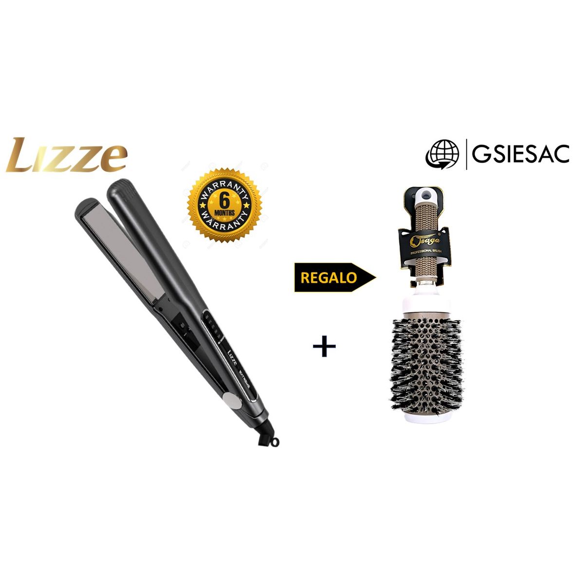 LIZZE - LIZZE PACK PLANCHA PROFESIONAL EXTREME+CEPILLO TERMICO CERAMIC ION N53