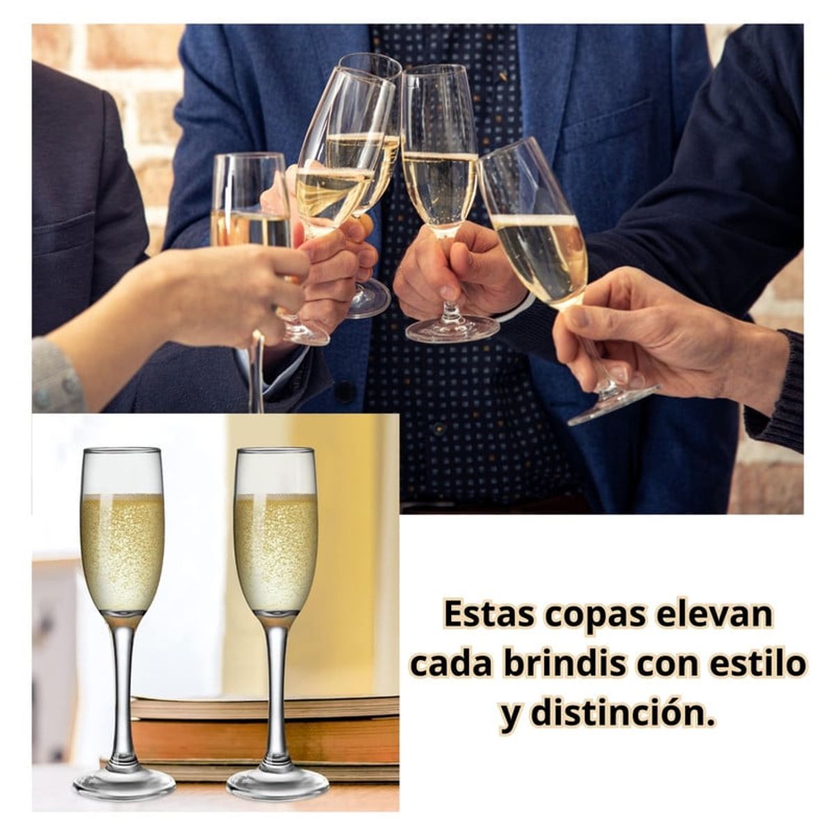 PENTHA - Copa de Champaña 180ml Copas de Vidrio x 6