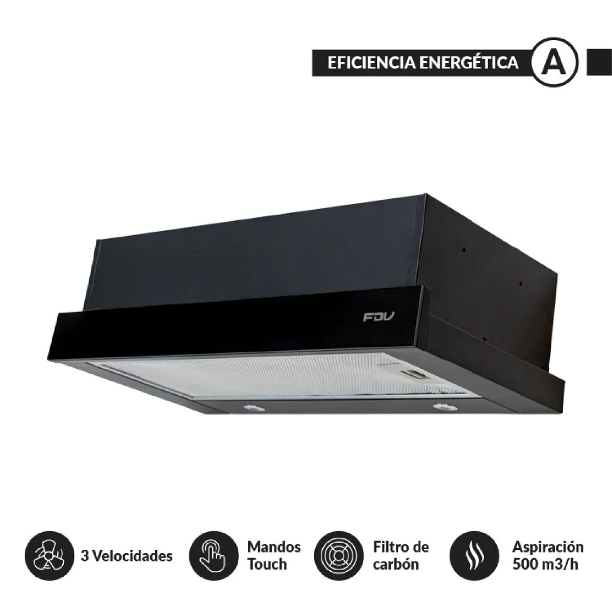 FDV - Tricombo Campana Easyflow Black + Encimera Signature 60 GLP + Horno Black 70 L GLP FDV