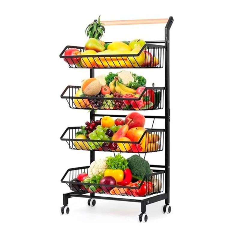 GENERICO - Cesta de almacenamiento de frutas y verduras de 4 niveles