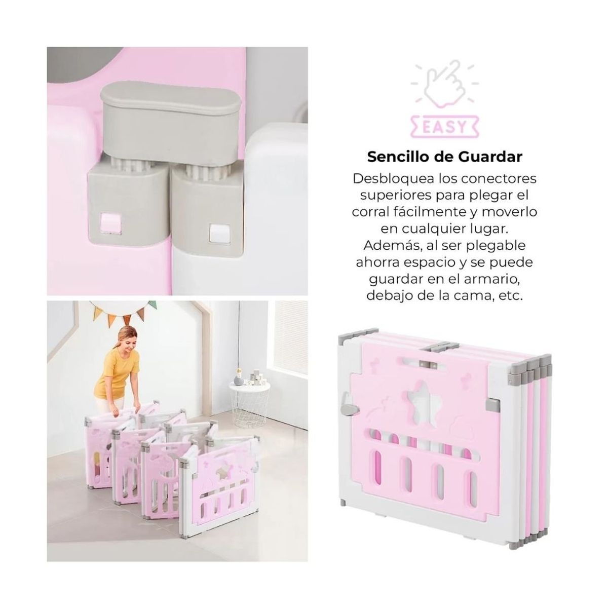 GENERICO - Combo Mellizo Corral de Juegos con Pelotas Mixto para Bebés