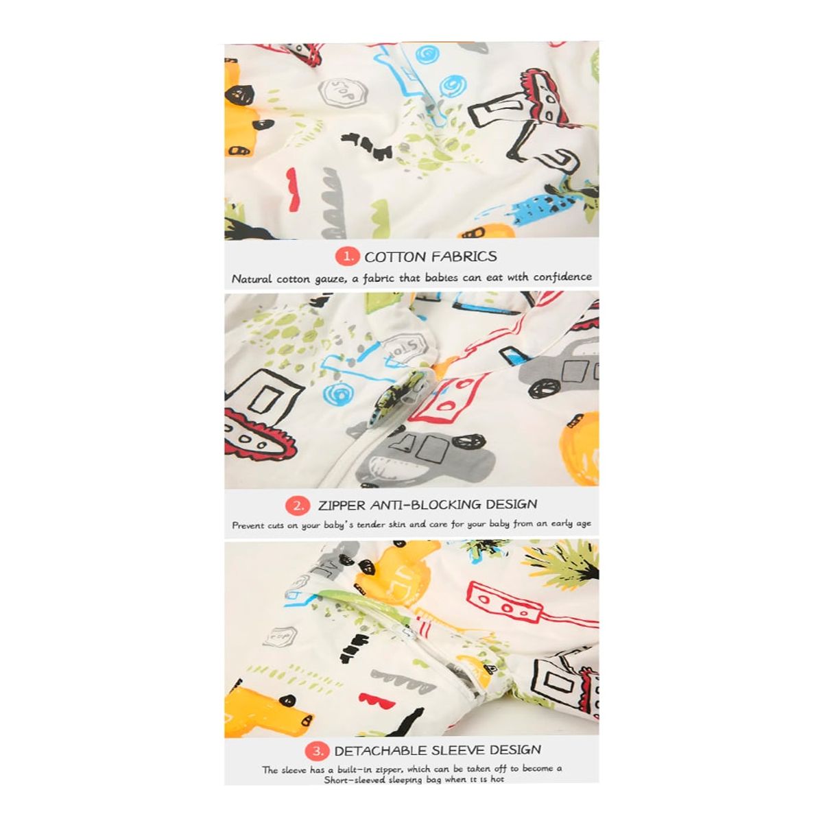 GENERICO - Pijama Saco de Dormir Infantil 100% Algodon Talla S (1 a 2 años)