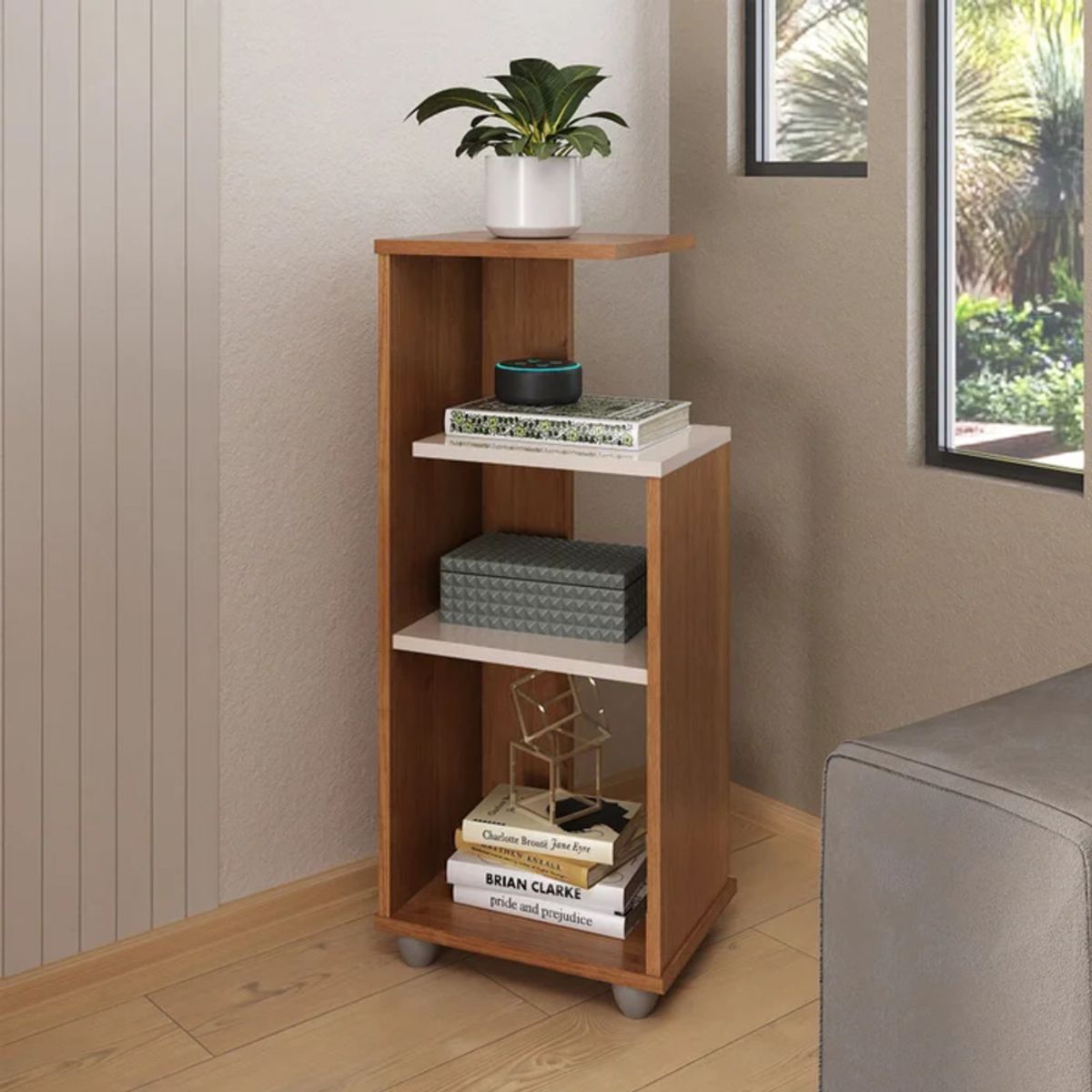 R&R MUEBLES - Mesa Lateral Takamine Marrón R&R MUEBLES