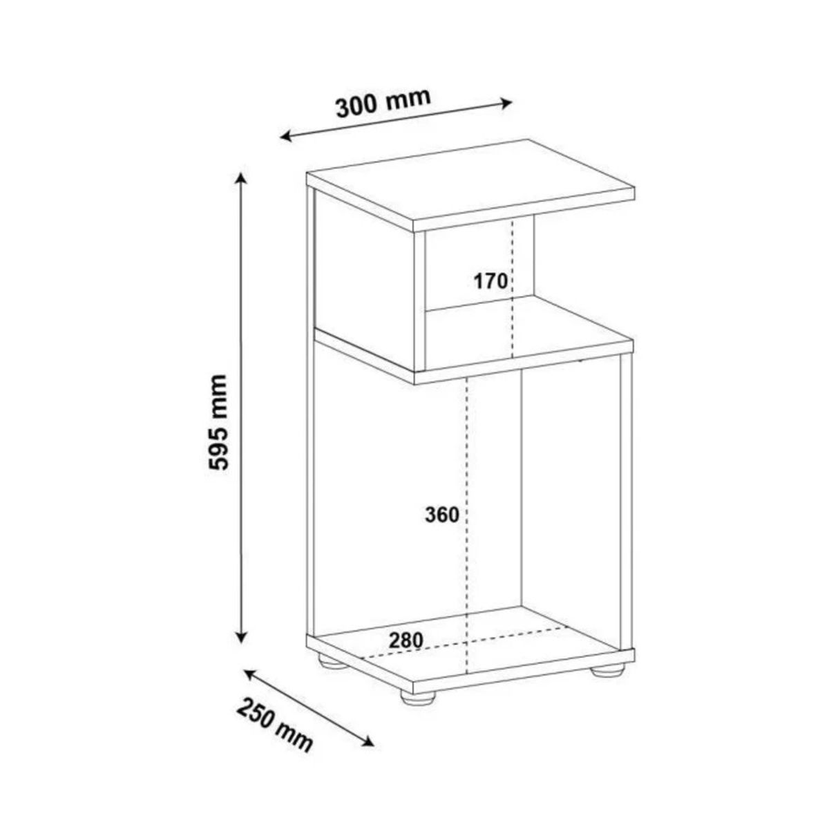 R&R MUEBLES - Mesa Lateral Koushi Marrón R&R MUEBLES