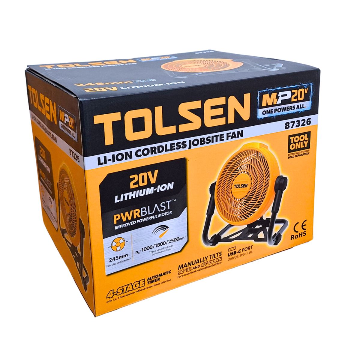 TOLSEN - Ventilador de Oficina 20v Tolsen