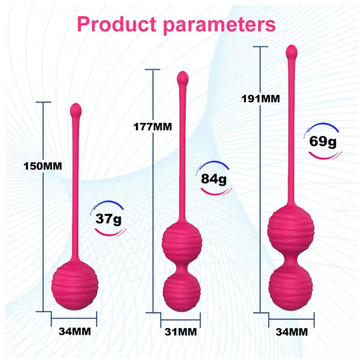 GENERICO - Bolas Chinas Kegel Pack X3-Rosado
