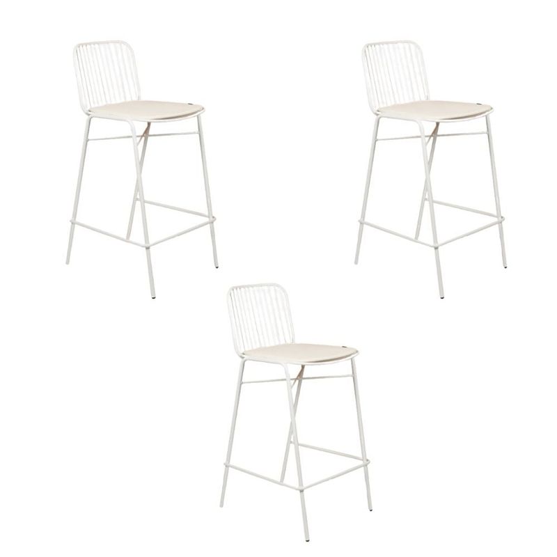 NIHM - Set x3 Silla Bar de Metal Dak Blanco