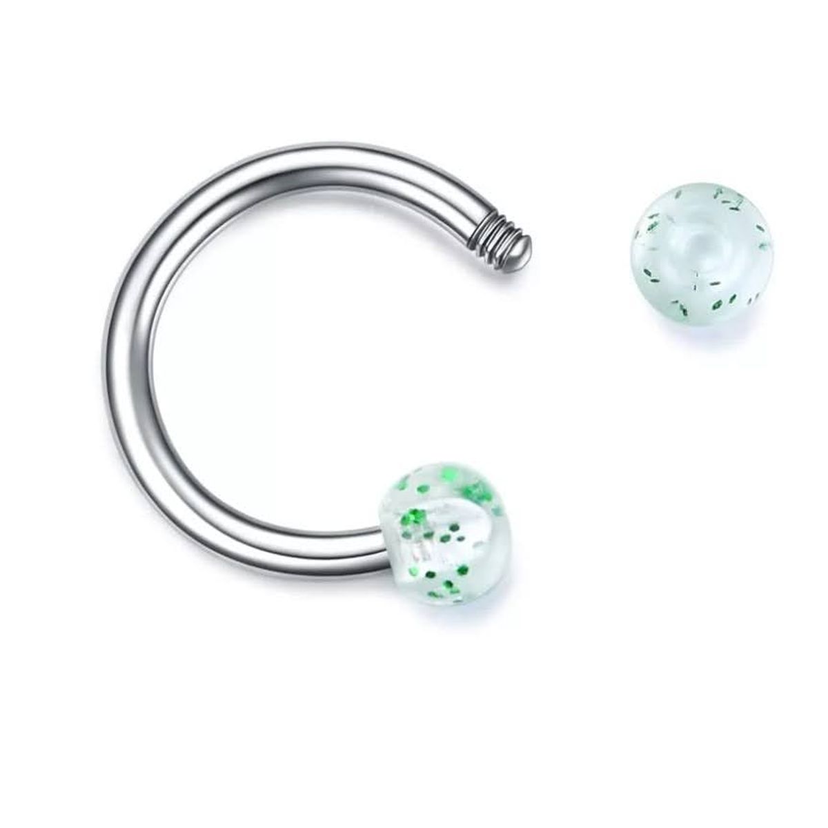 GENERICO - Set x 2 Piercings septum 8mm bolitas smiley labret colores al azar