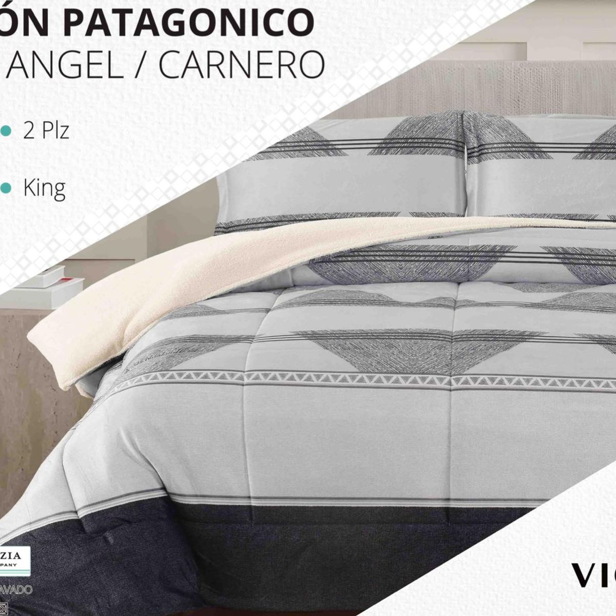 VENEZIA - Edredón 2 plazas Piel de Ángel con Carnero Sherpa + Juego de Sábanas