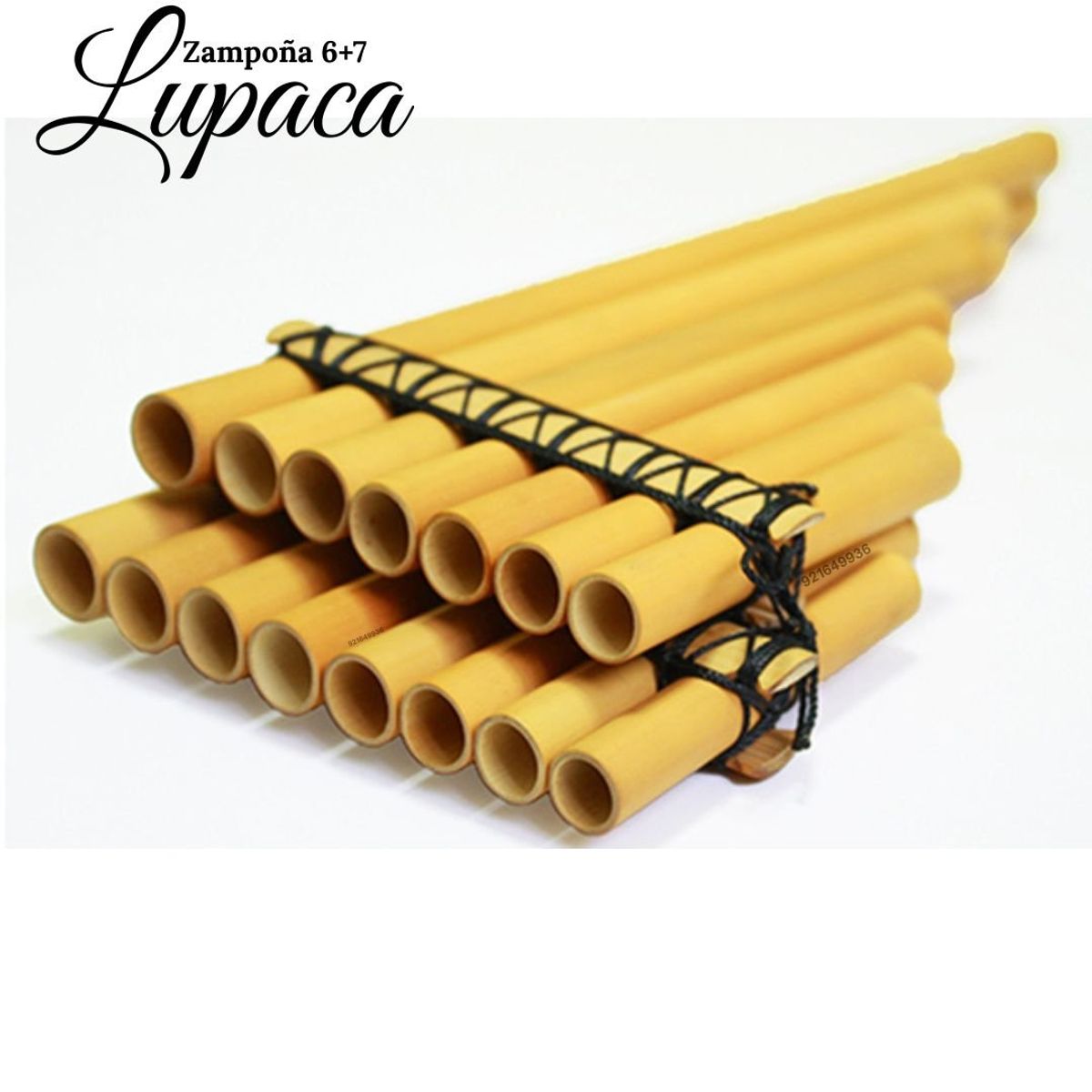 GENERICO - Zampoña ORIGINAL Lupaca  De Bambú 7x6 ,13 Tubos y Funda