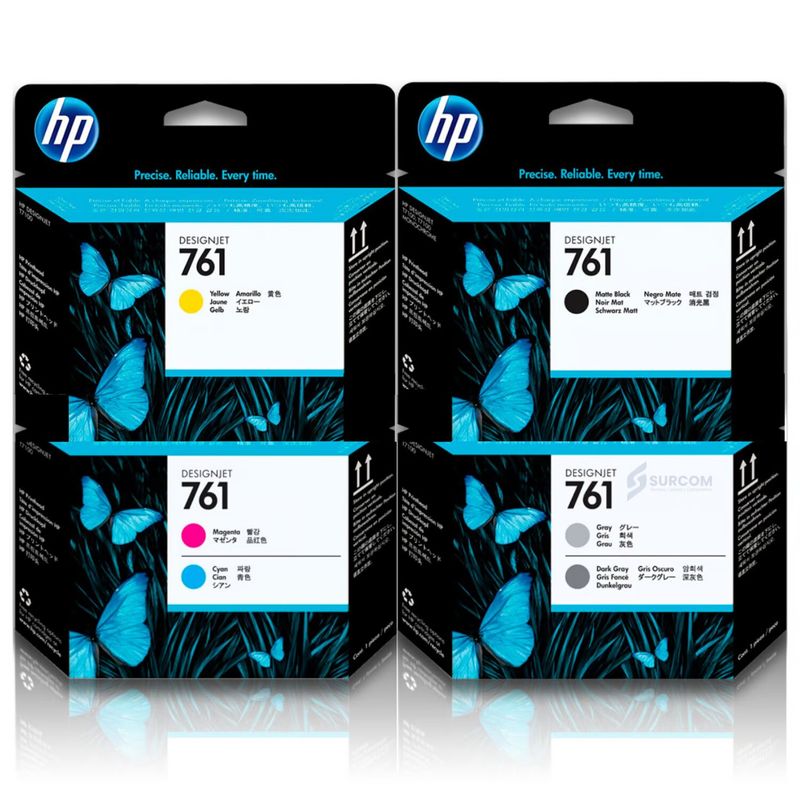 HP - Kit Cabezal HP 761 Amarillo MagentaCya GrayDark Gray Mate Black