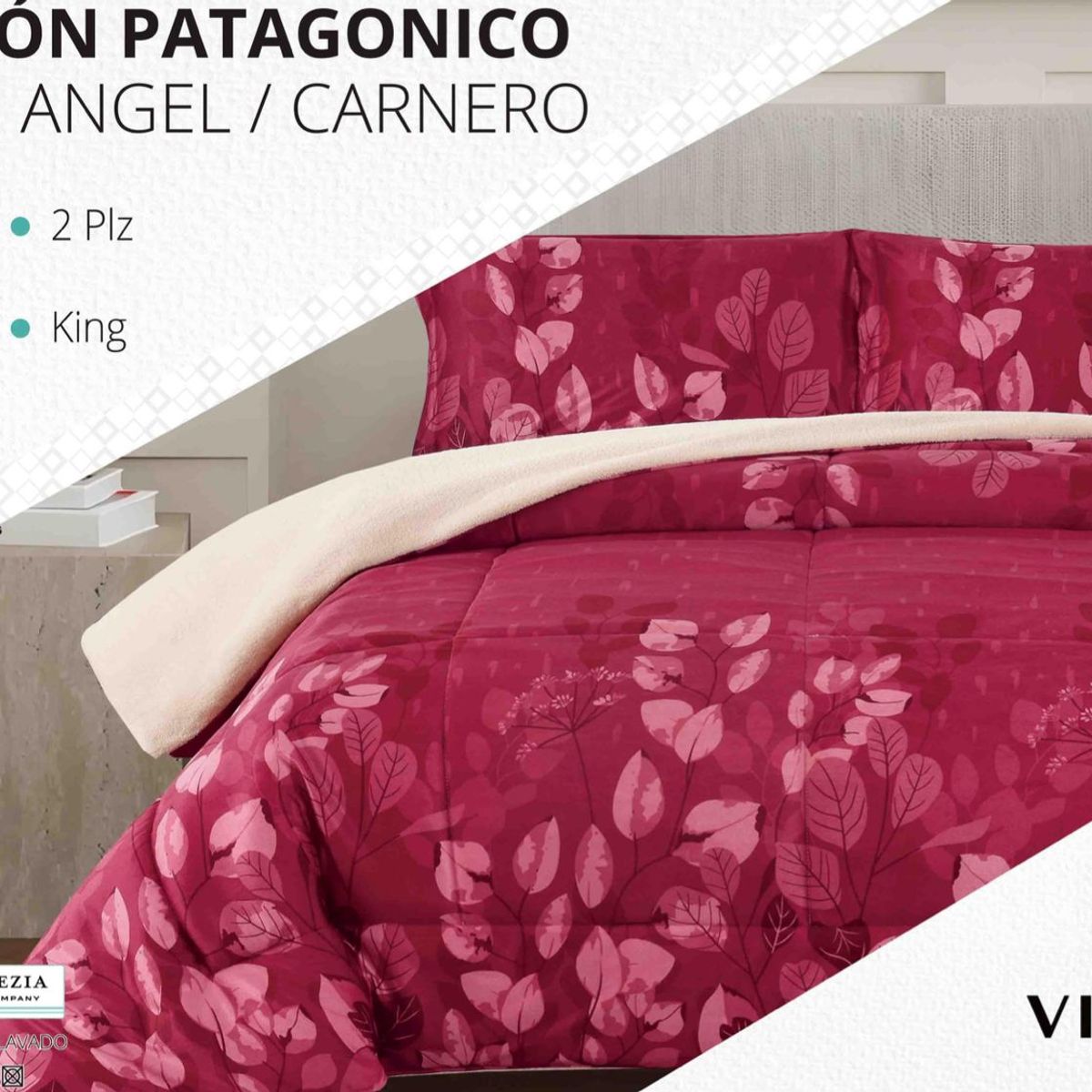 VENEZIA - Edredón 2 plazas Piel de Ángel con Carnero Sherpa + Juego de Sábanas