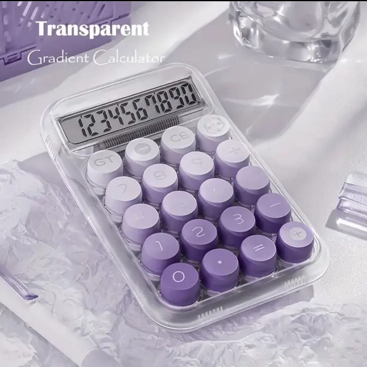 GENERICO - CALCULADORA VINTAGUE LILA DE 10 DIGITO