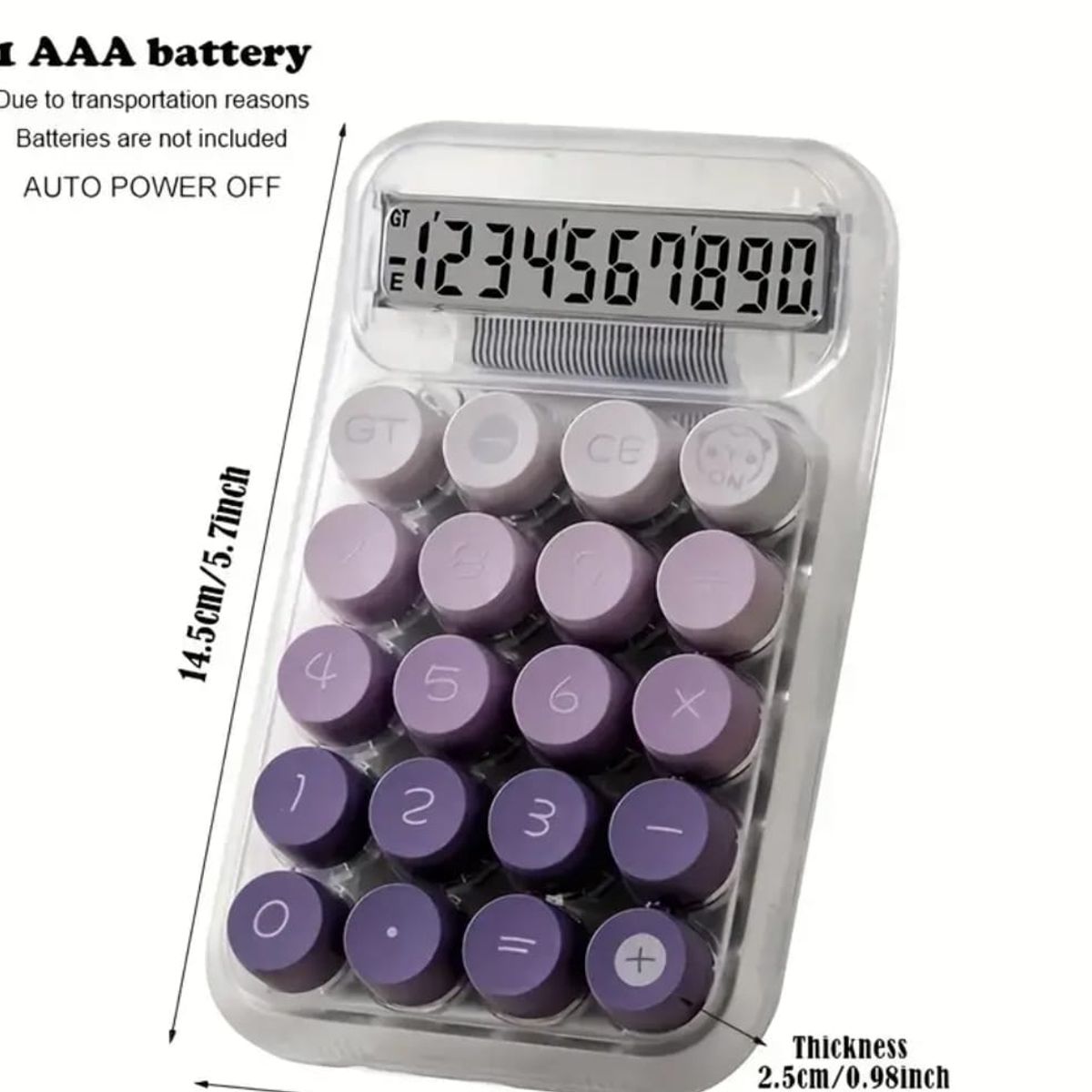 GENERICO - CALCULADORA VINTAGUE LILA DE 10 DIGITO