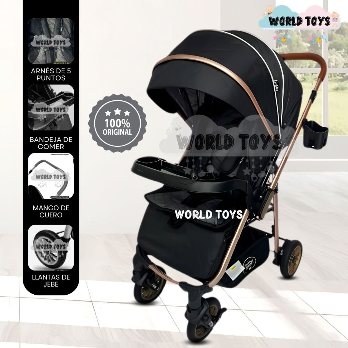 BABY - Coche Cuna de Lujo «MERCURY» Black