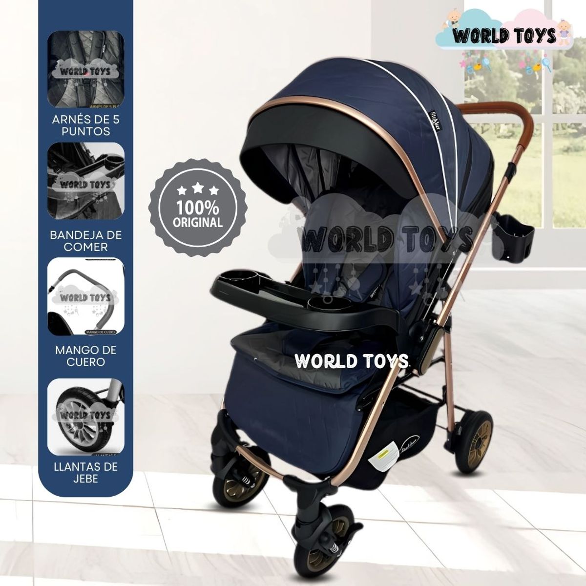 BABY - Coche Cuna de Lujo «MERCURY» Blue
