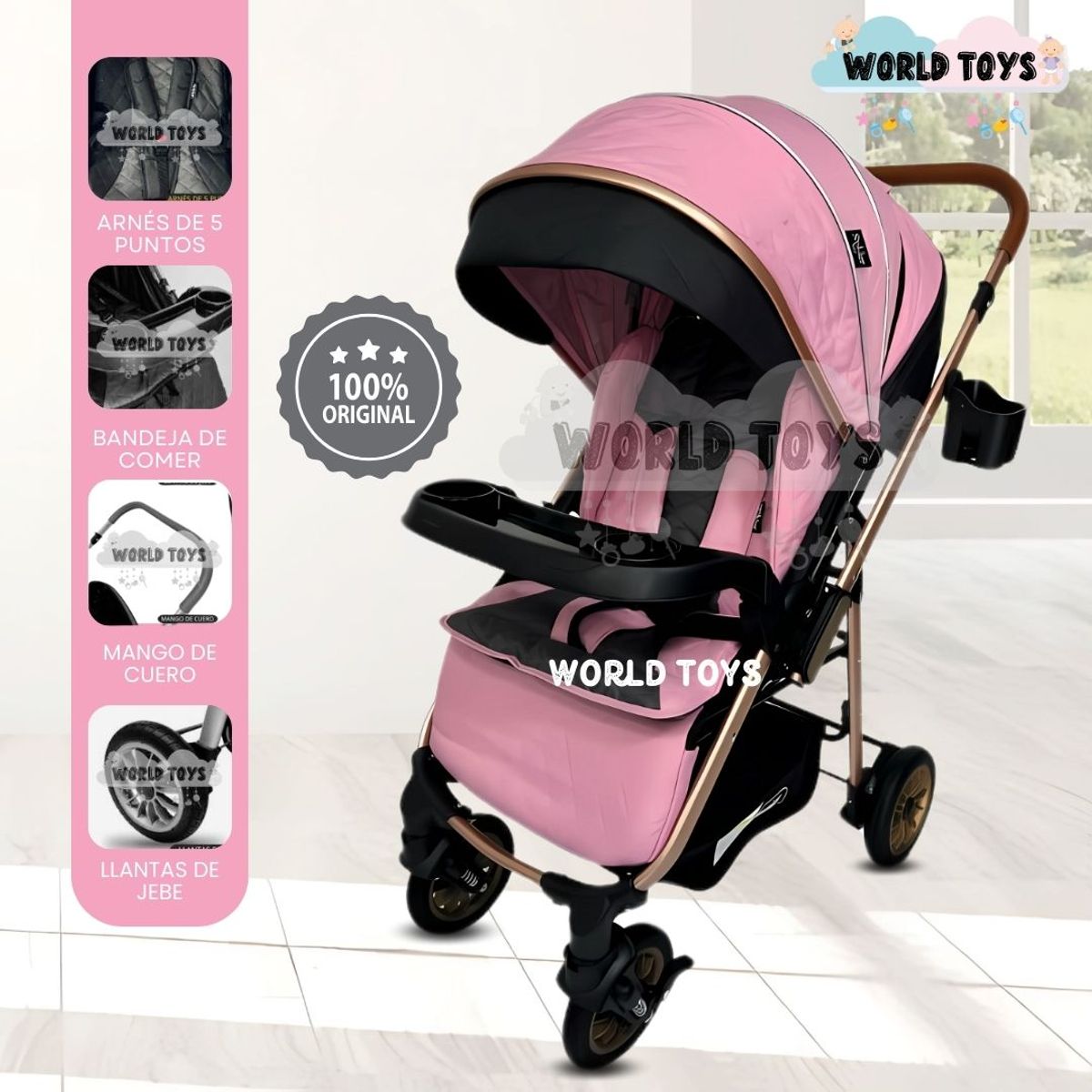 BABY - Coche Cuna de Lujo «MERCURY» Pink