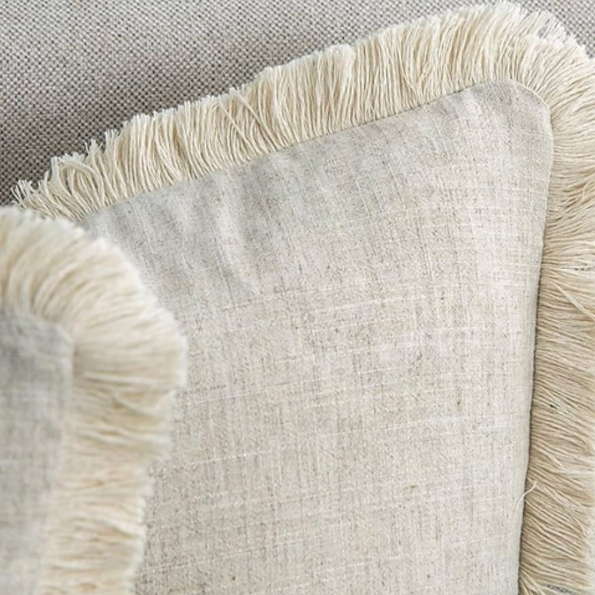 GENERICO - Cojín Lino crudo rectangular offwhite beige