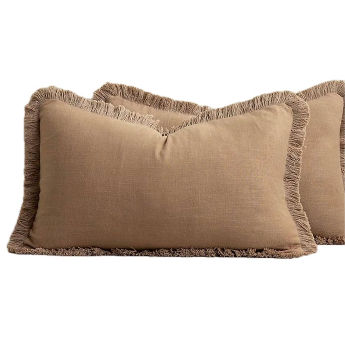 GENERICO - Cojín Lino tostado terracota