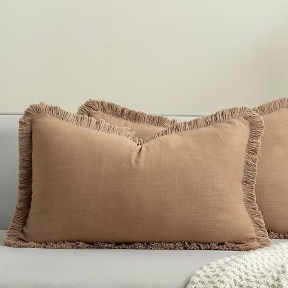 GENERICO - Cojín Lino tostado terracota