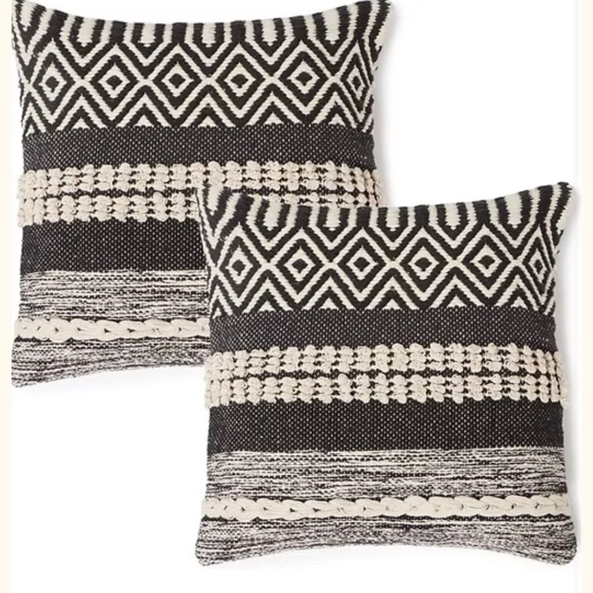 GENERICO - Cojín Dalmacia algodón textura negro