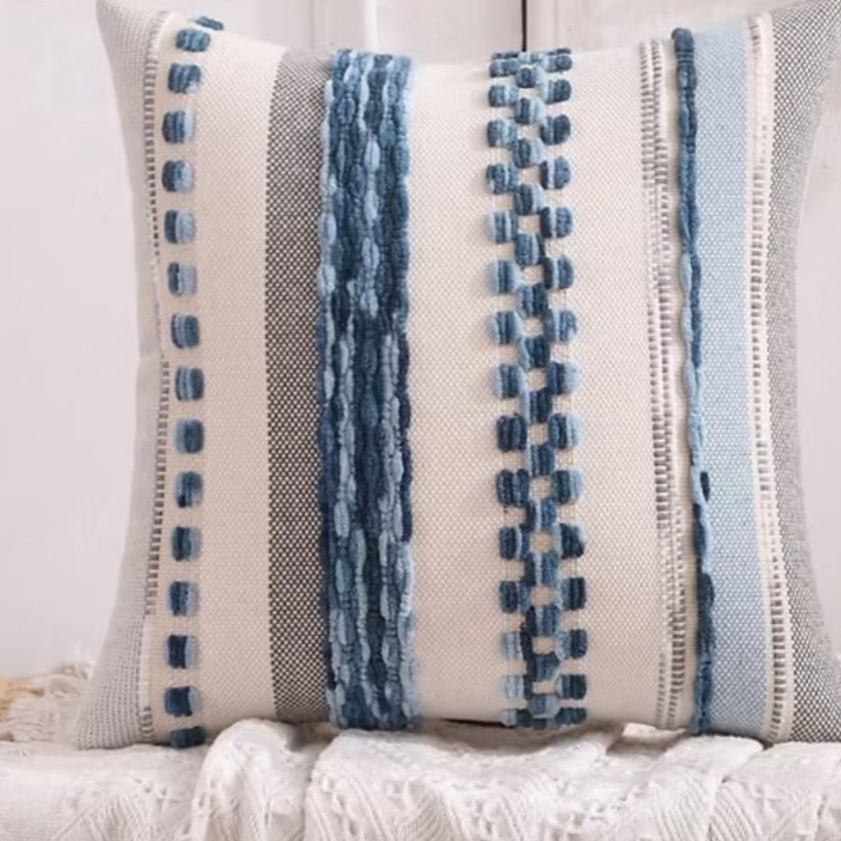 GENERICO - Cojín Geo turquesa algodón