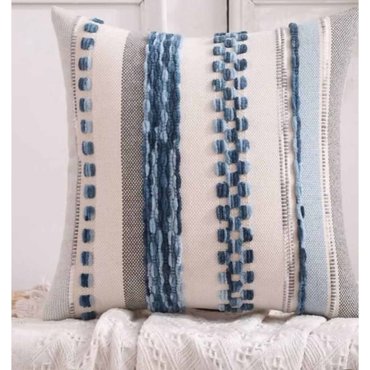 GENERICO - Cojín Geo turquesa algodón