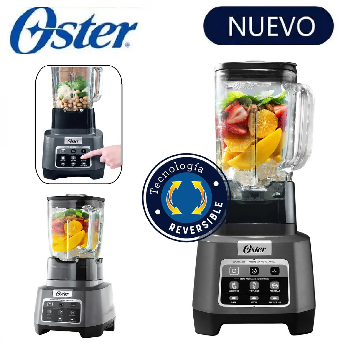 OSTER - Licuadora Profesional XTREME Tecnología Reversible BLSTXPG-BW