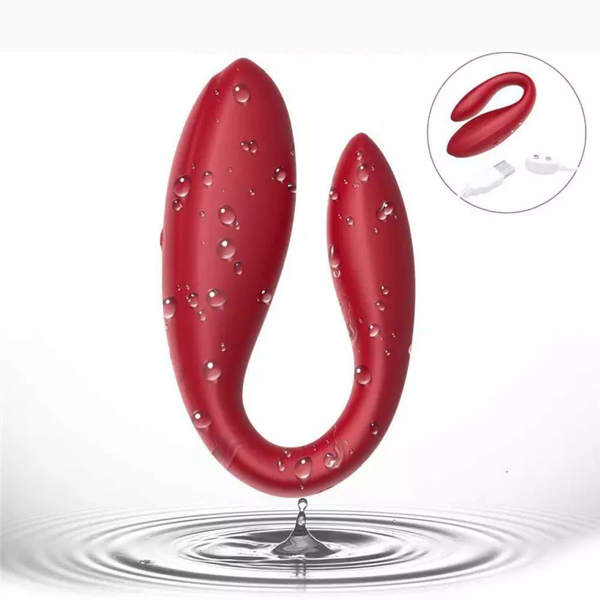 GENERICO - Vibrador Doble Estimulación Control Remoto-Rojo