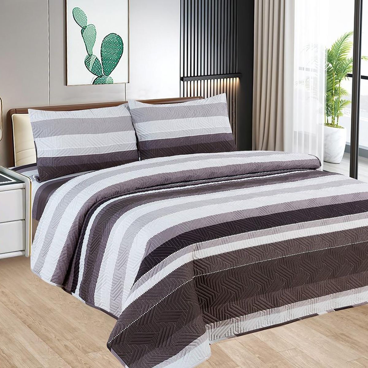 CASATEX - Cubrecama y Juego de sábanas Queen 100% Algodón