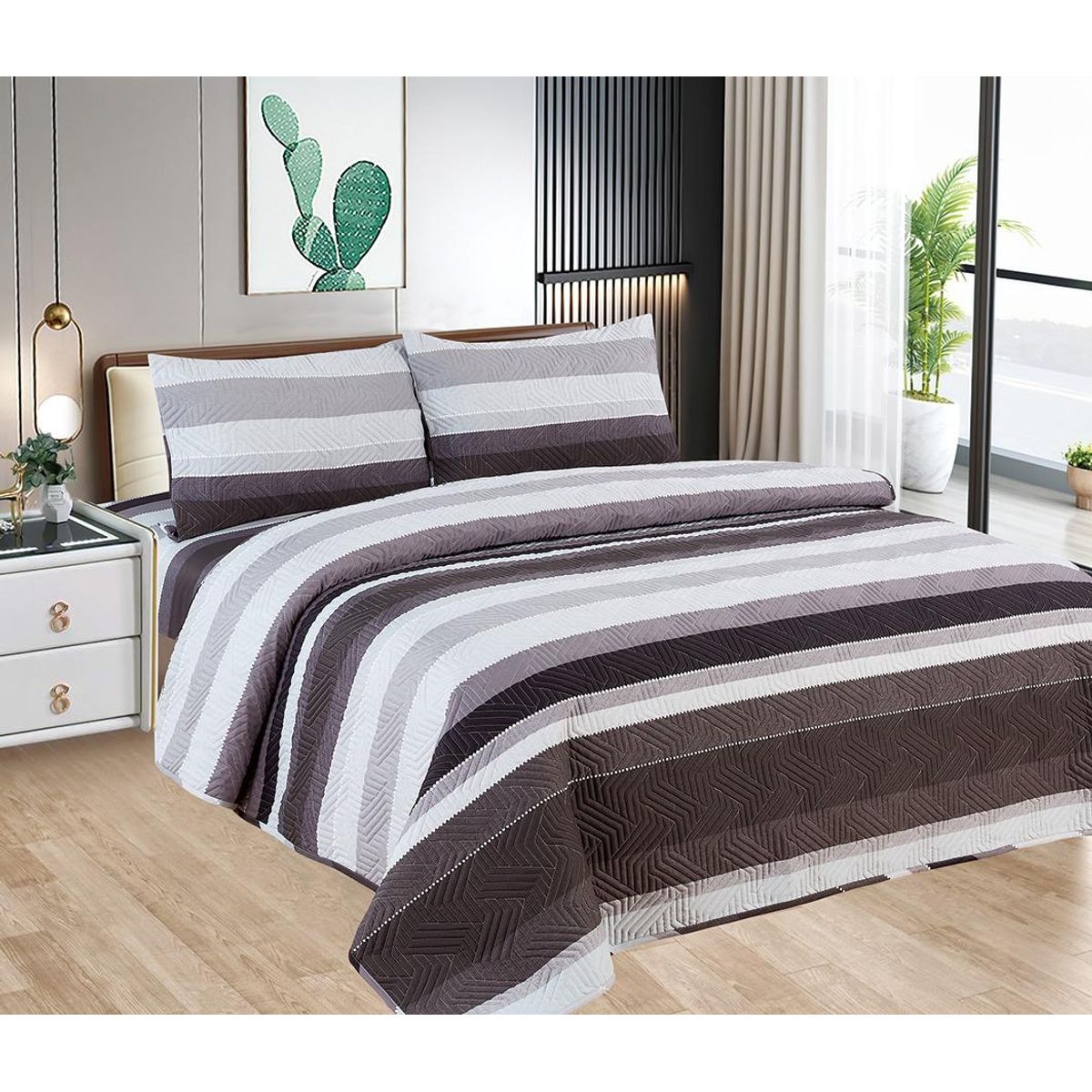 CASATEX - Cubrecama y Juego de sábanas Queen 100% Algodón