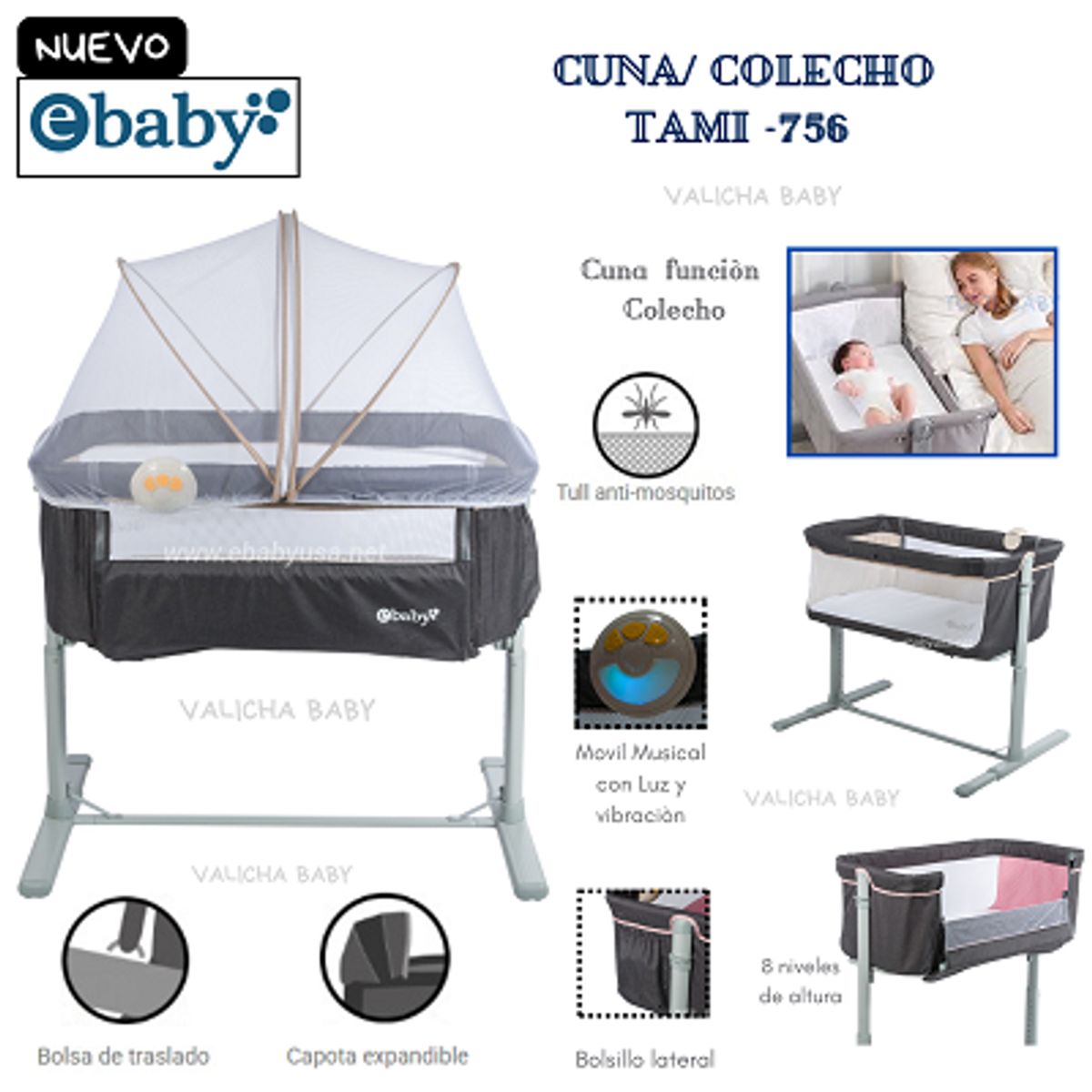 EBABY - CUNA COLECHO TAMI EB756 - BEIGE