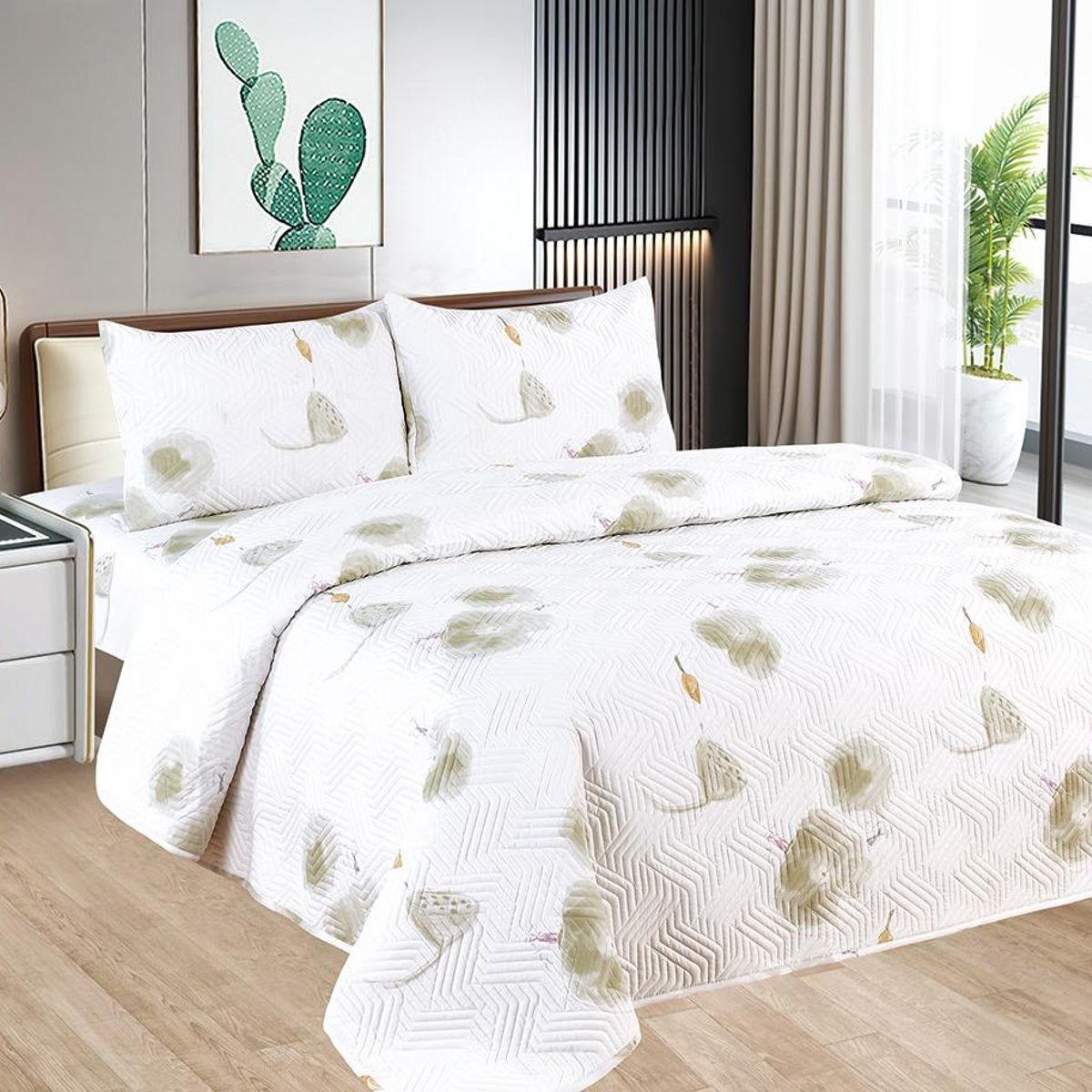 CASATEX - Cubrecama y Juego de sábanas Queen 100% Algodón