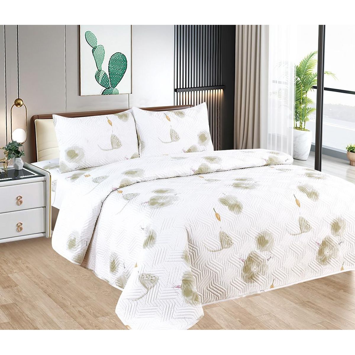 CASATEX - Cubrecama y Juego de sábanas Queen 100% Algodón