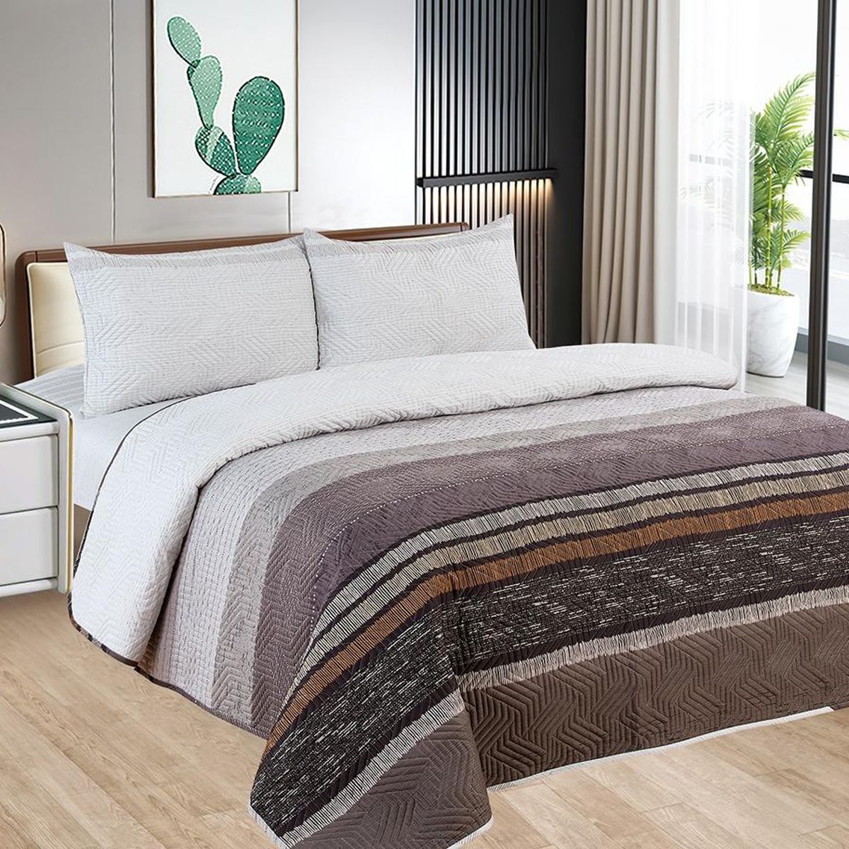 CASATEX - Cubrecama y Juego de sábanas Queen 100% Algodón