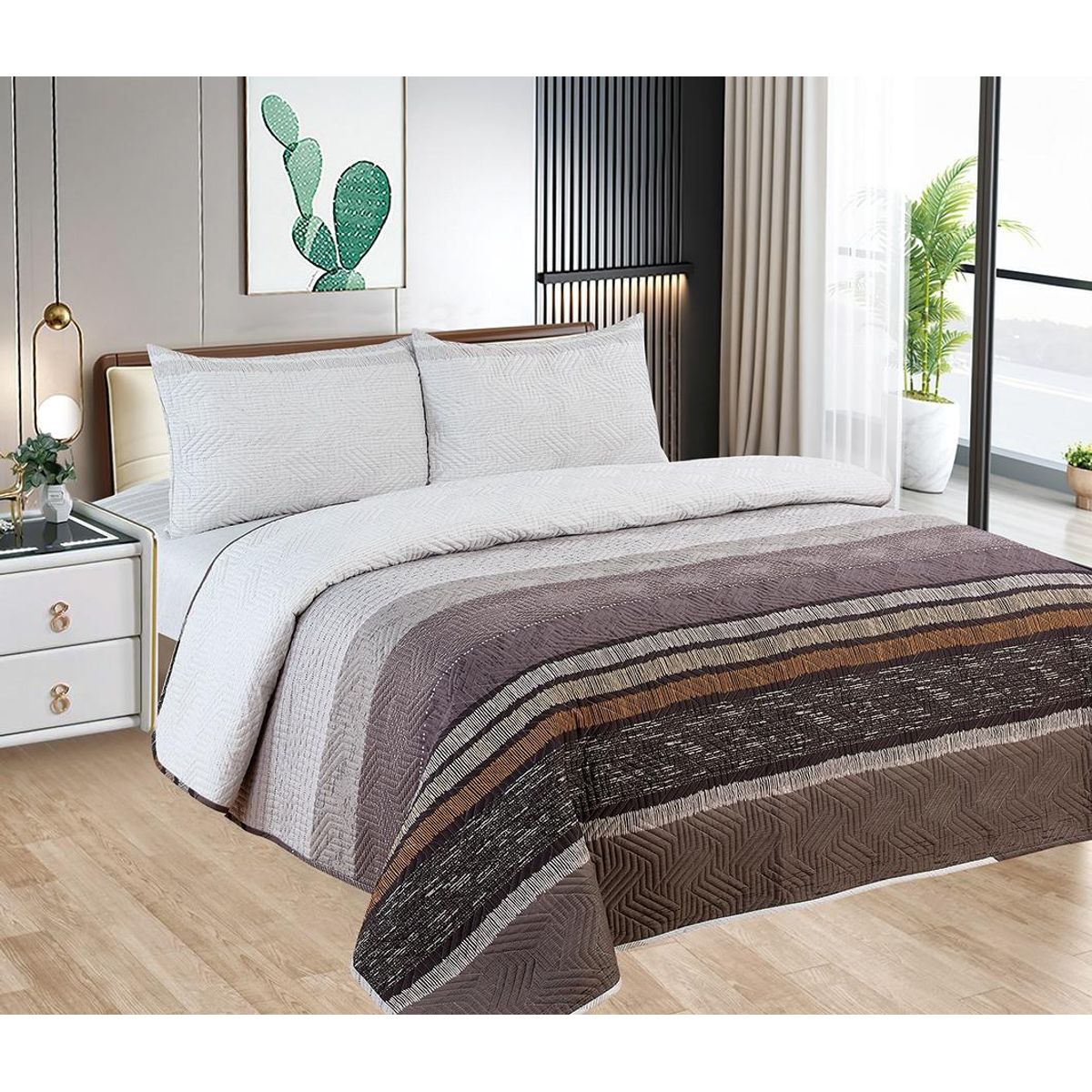 CASATEX - Cubrecama y Juego de sábanas Queen 100% Algodón