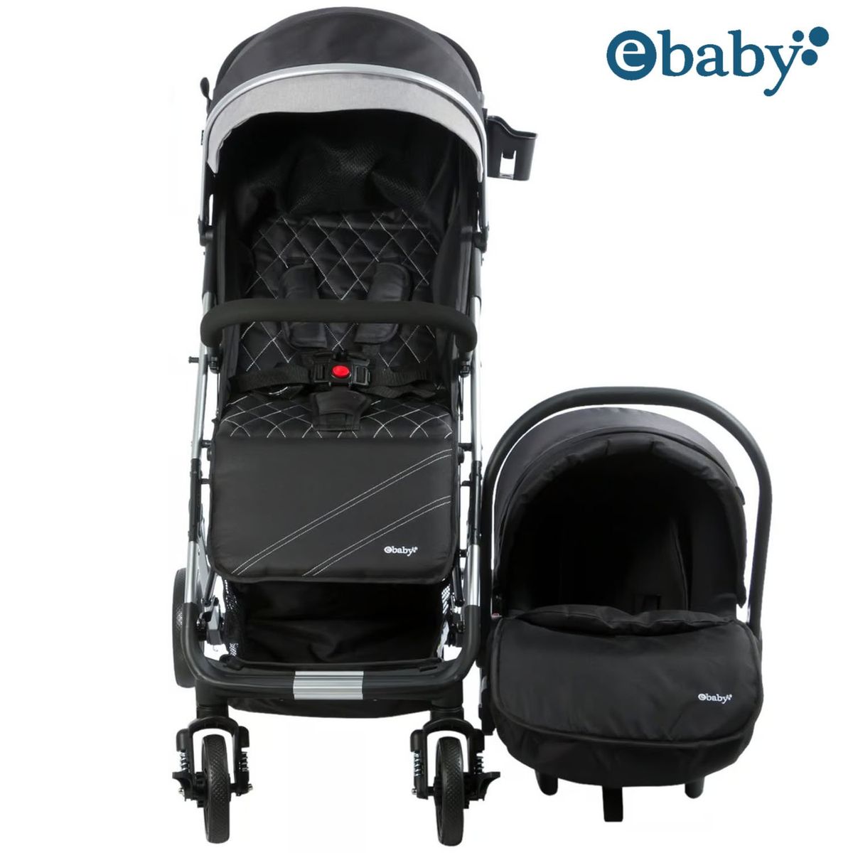 EBABY - Coche de Paseo Maleta «URBAN WAY» con Portabebé Black