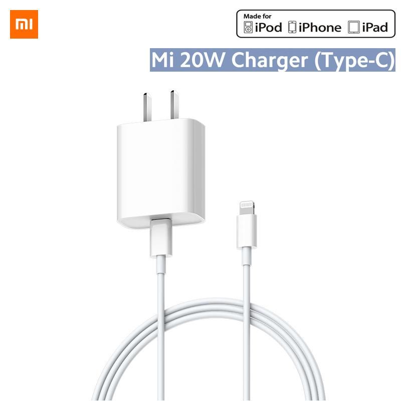 XIAOMI - Cargador Certificado Xiaomi Mi 20W Carga Rápida incluye cable Lightning