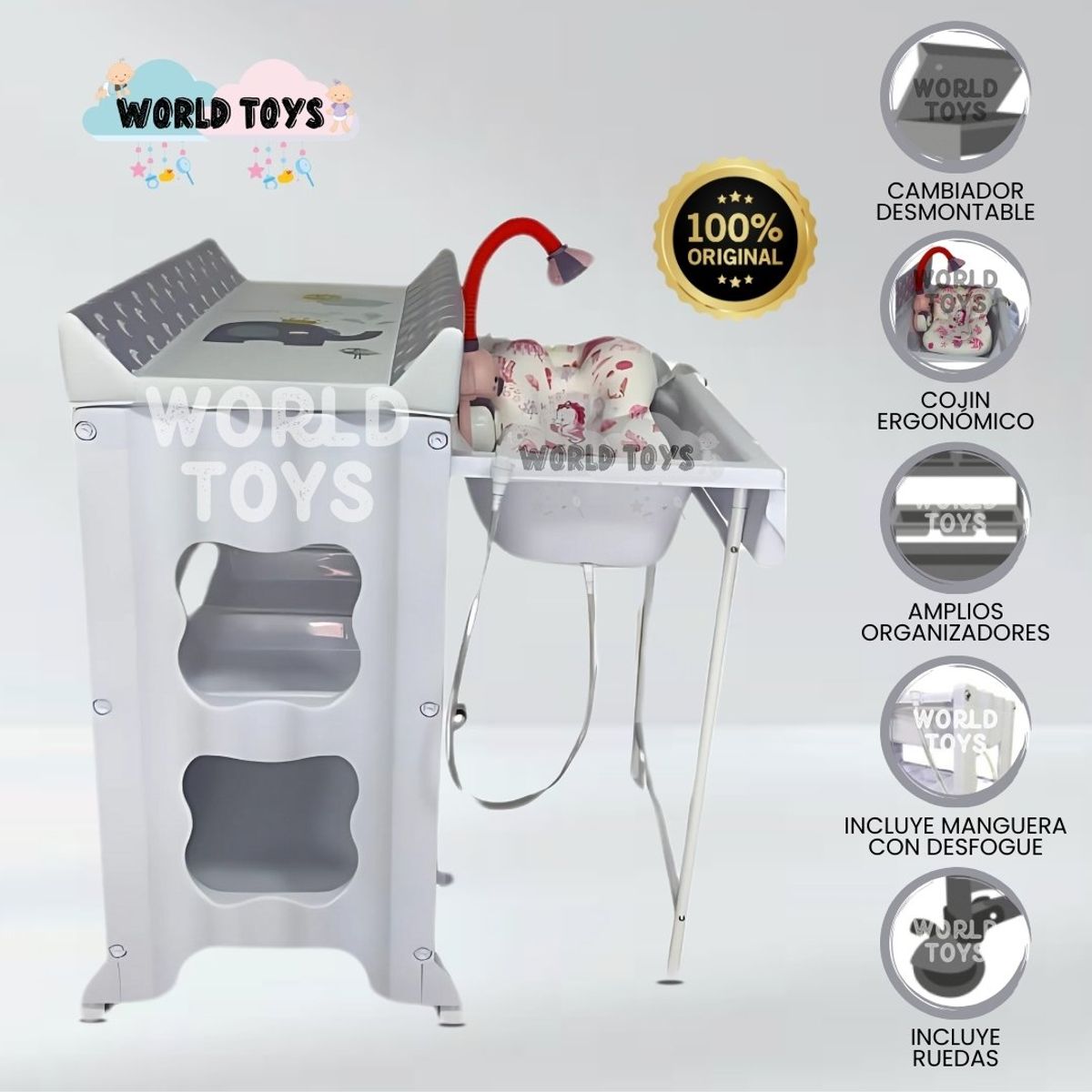 BABY - Bañera Cambiador «BAMORY » Edición Limitada Lila