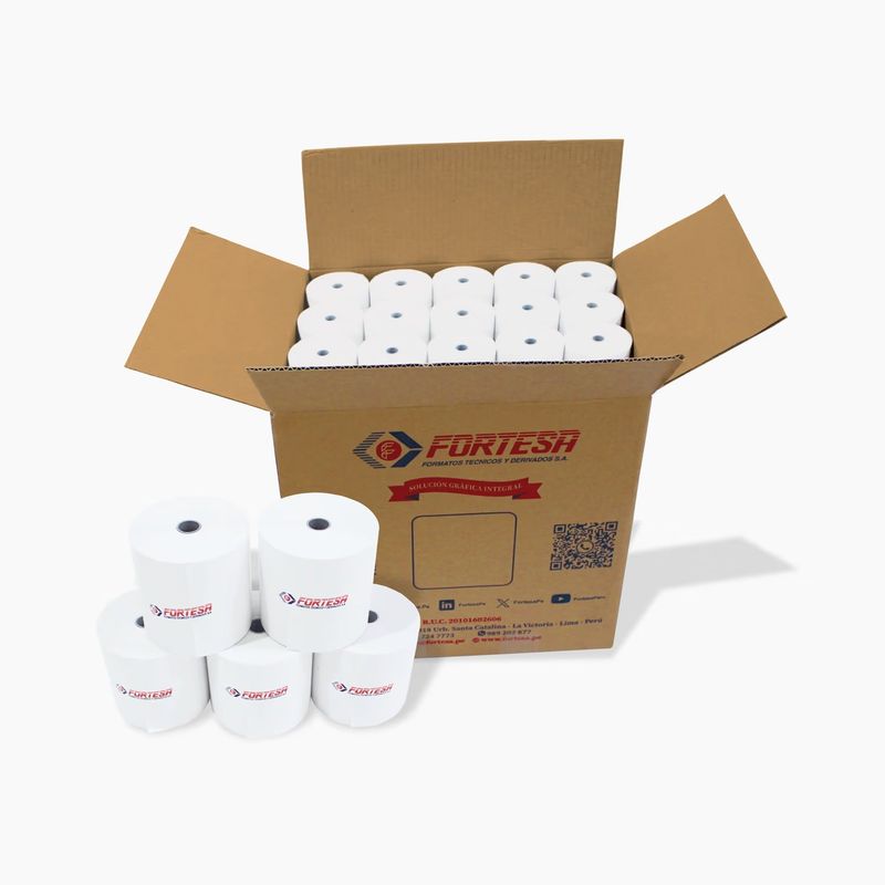 FORTESA - Contometro Termico 80x80mm Rollos Papel 55Gms 100U FORTESA